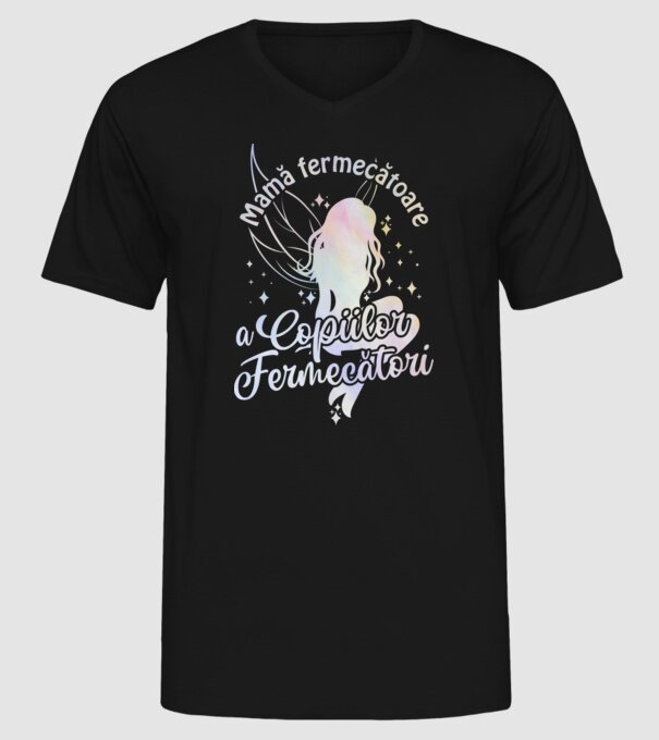 Mamă fermecătoare a copiilor fermecători model negru pe tricou