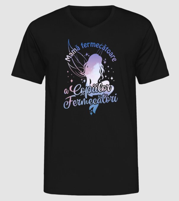 Mamă fermecătoare a copiilor fermecători model negru pe tricou