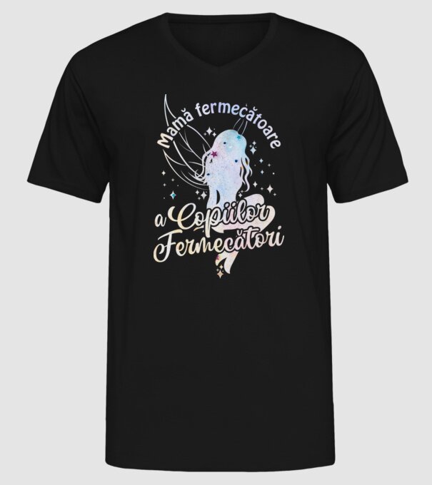 Mamă fermecătoare a copiilor fermecători model negru pe tricou
