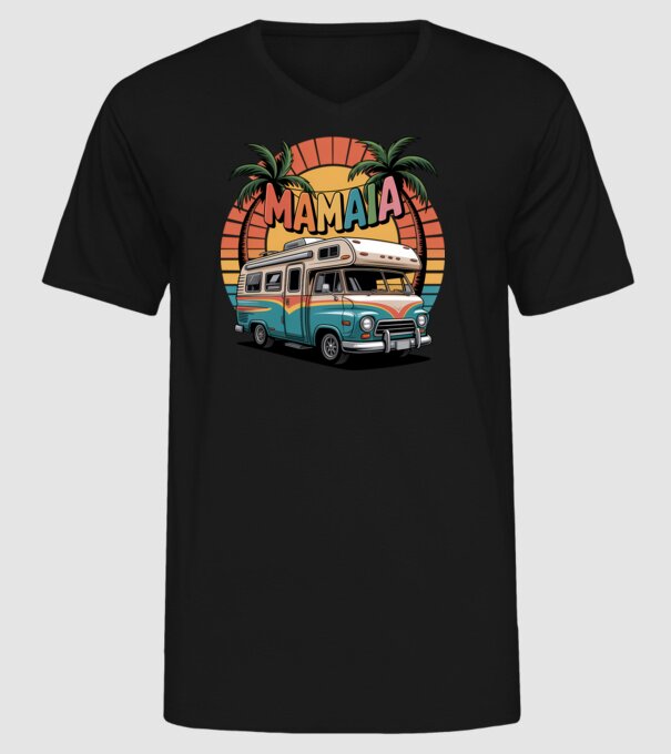 MAMAIA model negru pe tricou