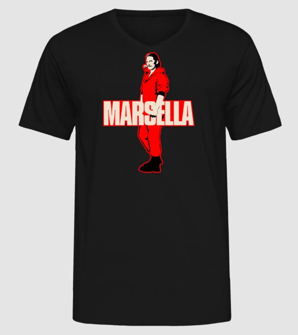 mareille la casa de papel model negru pe tricou