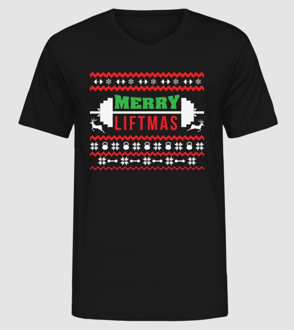 Merry liftmas 2 model negru pe tricou