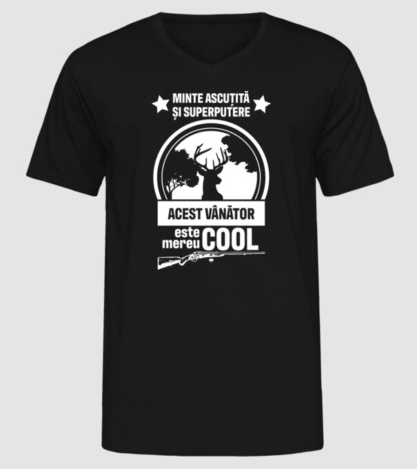 minte ascuțită și superputere acest vânător este mereu cool model negru pe tricou