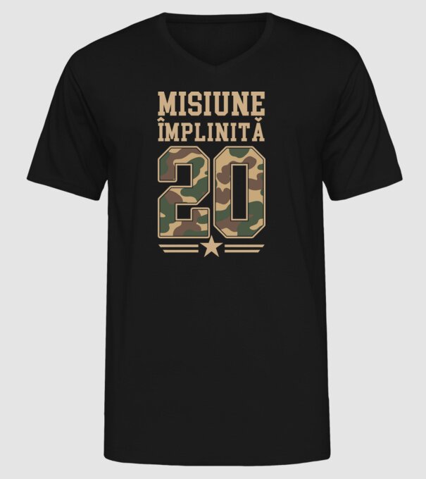 Misiune împlinită 20 model negru pe tricou