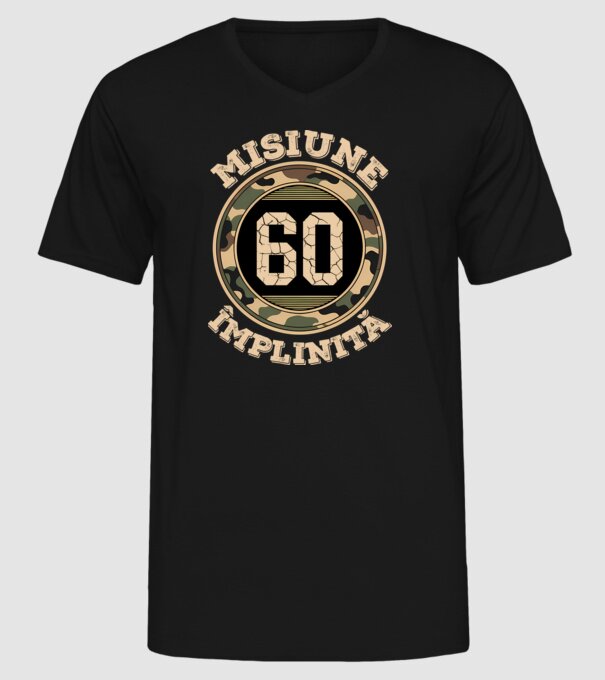 Misiune împlinită 60 model negru pe tricou