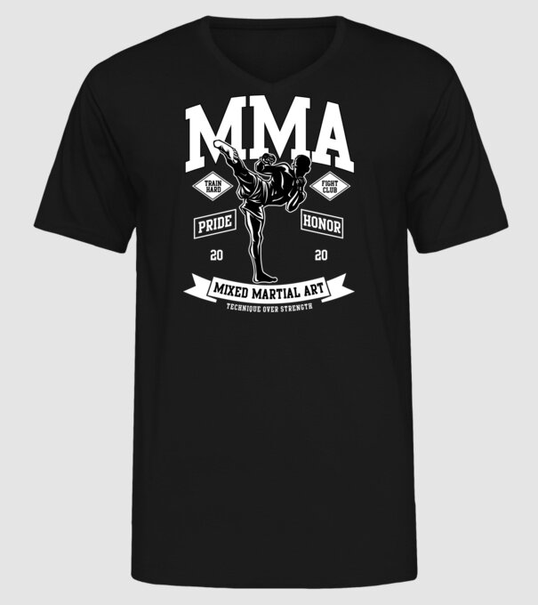MMA model negru pe tricou