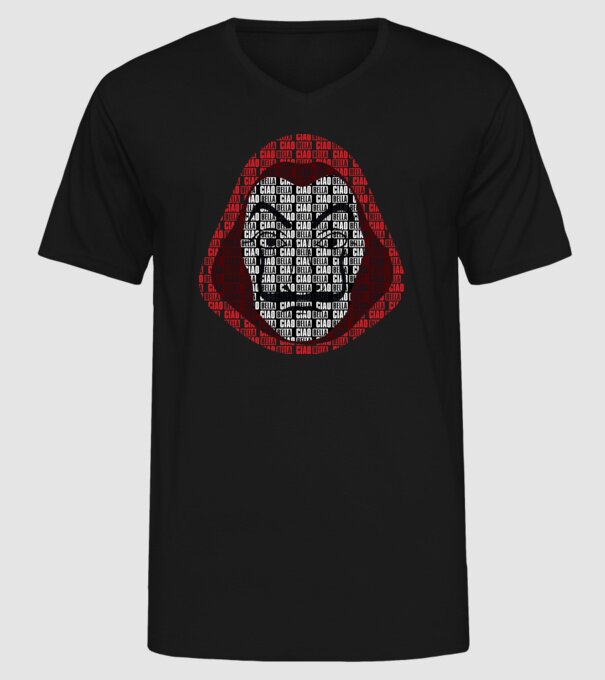 money heist ciao bella model negru pe tricou