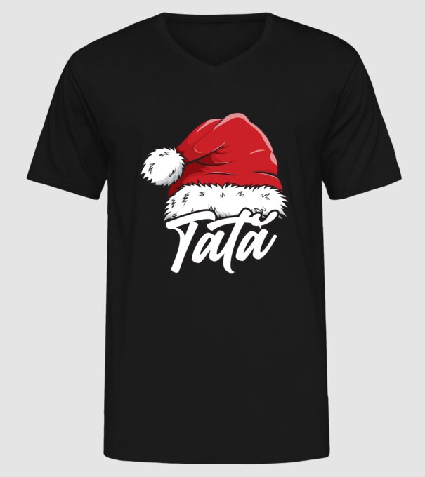 tată Santa Hat model negru pe tricou