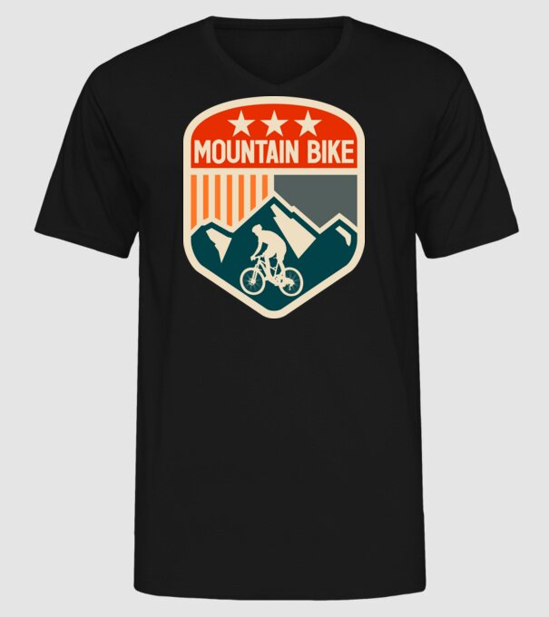 Mountain Bike model negru pe tricou
