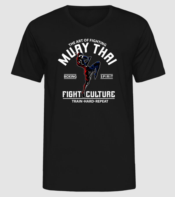 Muay Thai model negru pe tricou