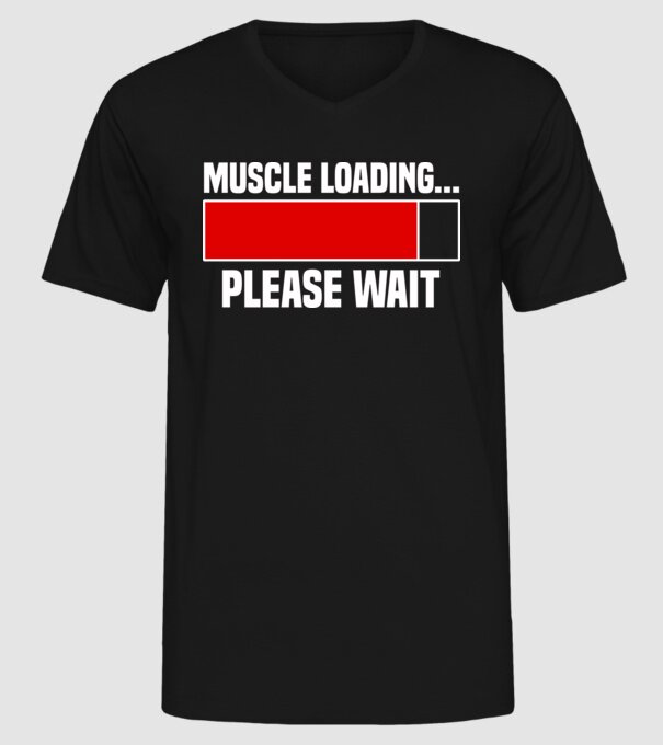 Muscle loading model negru pe tricou