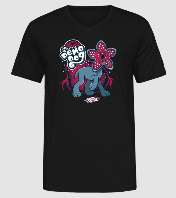 my little demodog model negru pe tricou