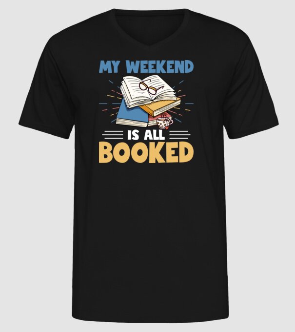 My weekend booked model negru pe tricou
