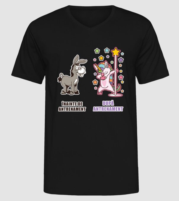 Înainte de antrenament - După antrenament model negru pe tricou