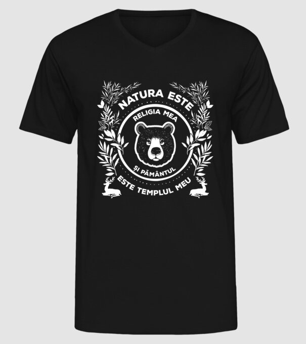 Natura este religia mea și pământul este templul meu model negru pe tricou