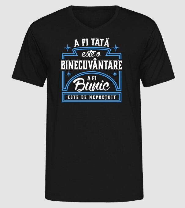 Neprețuit bunic model negru pe tricou