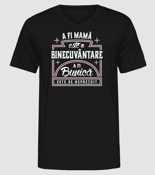 Neprețuit bunica model negru pe tricou
