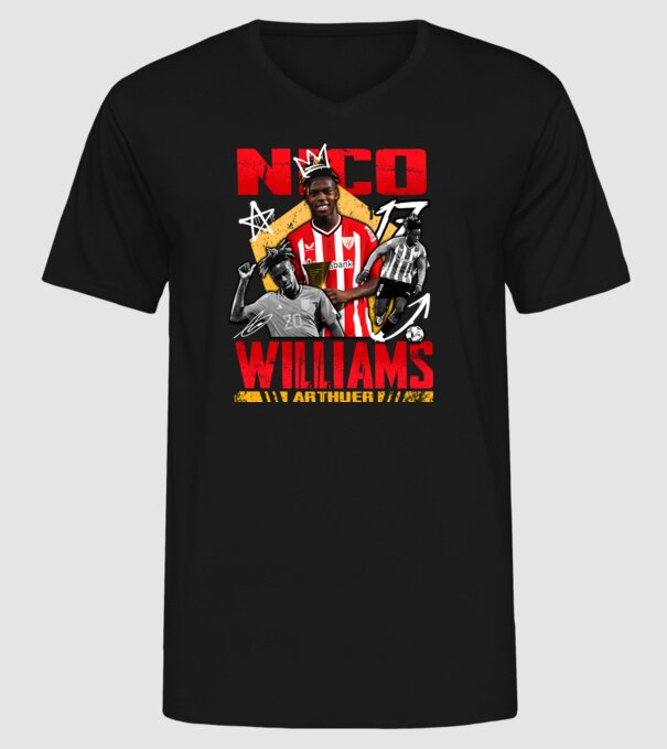 Nico Williams tribute model negru pe tricou