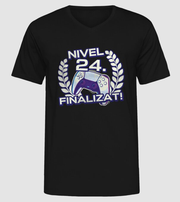 Nivel 24 finalizat! model negru pe tricou