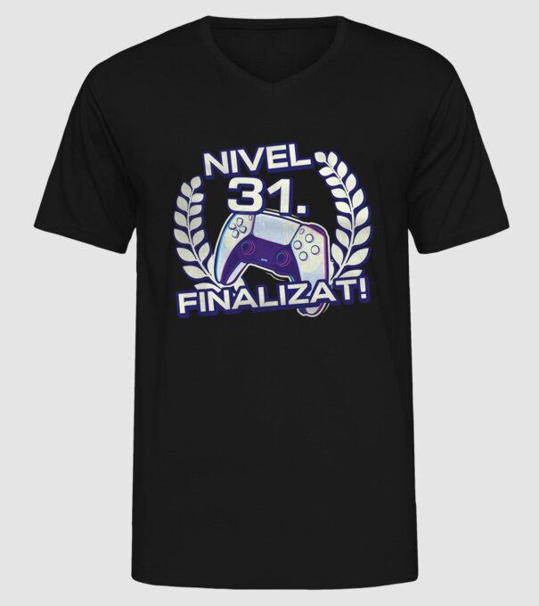 Nivel 31 finalizat! model negru pe tricou