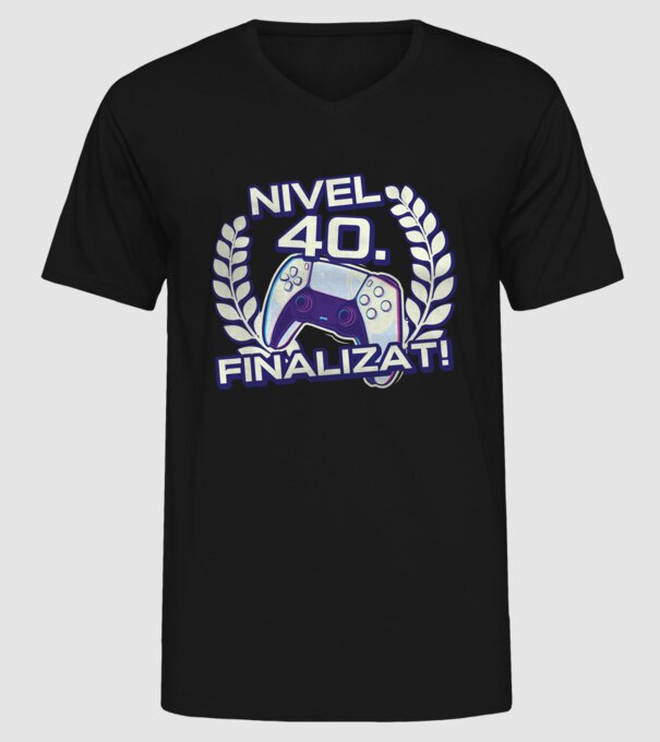 Nivel 40 finalizat! model negru pe tricou
