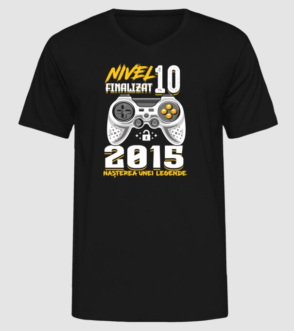 Nivel Finalizat 10 model negru pe tricou