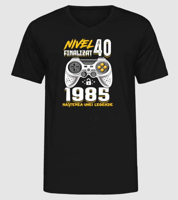 Nivel Finalizat 40 model negru pe tricou