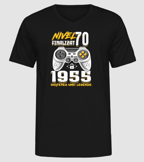 Nivel Finalizat 70 model negru pe tricou