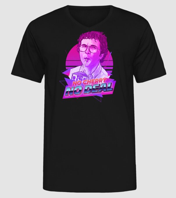 no cherry no deal stranger things model negru pe tricou