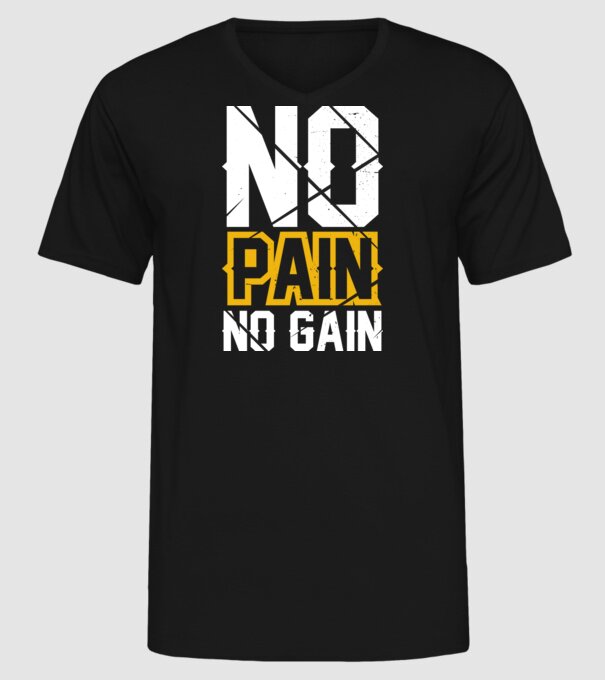 No Pain No Gain model negru pe tricou