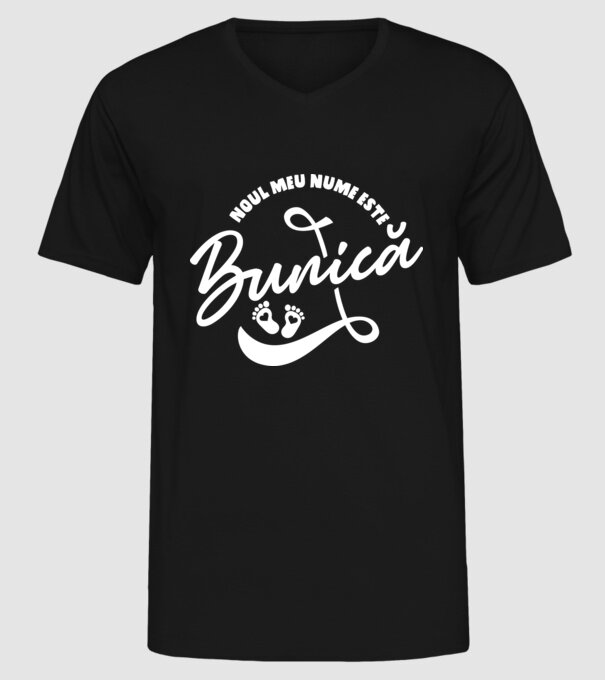 Noul meu nume este Bunică model negru pe tricou
