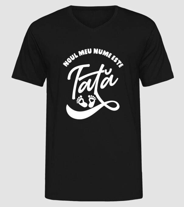 Noul meu nume este Tată model negru pe tricou