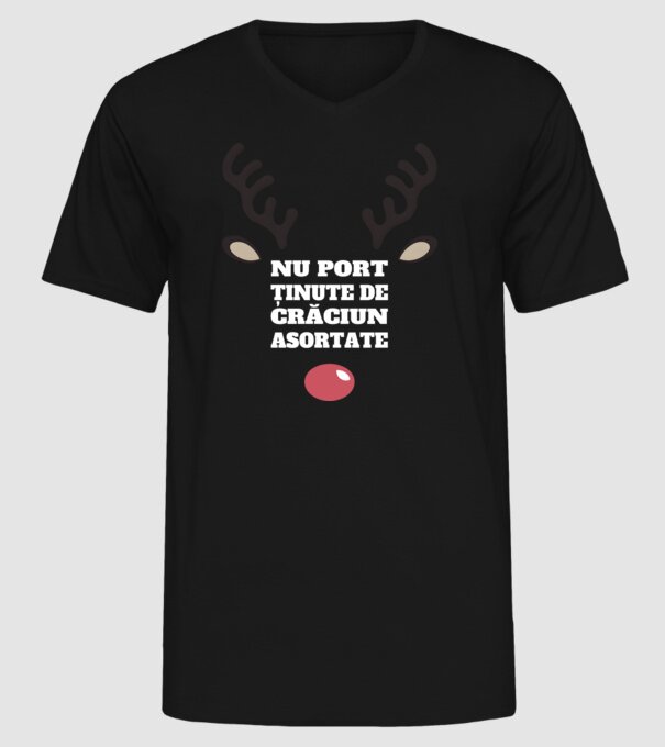 Nu port ținute de crăciun asortate crăciun chiar căprioară Negru model negru pe tricou