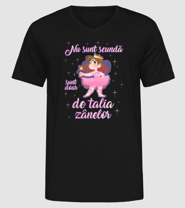 nu sunt scundă, sunt doar de talia zânelor model negru pe tricou