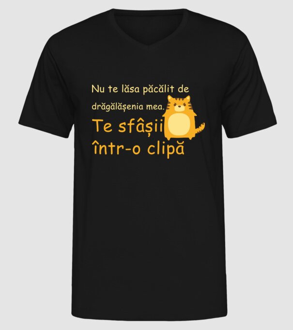 nu te lăsa păcălit de drăgălășenia mea. te sfâșii într-o clipă model negru pe tricou