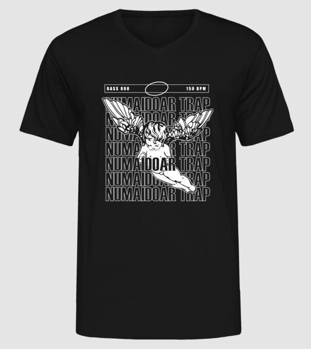 numaidoar trap model negru pe tricou