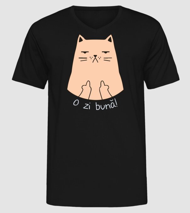 O zi bună model negru pe tricou