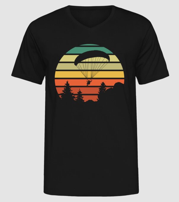 paraglide model negru pe tricou