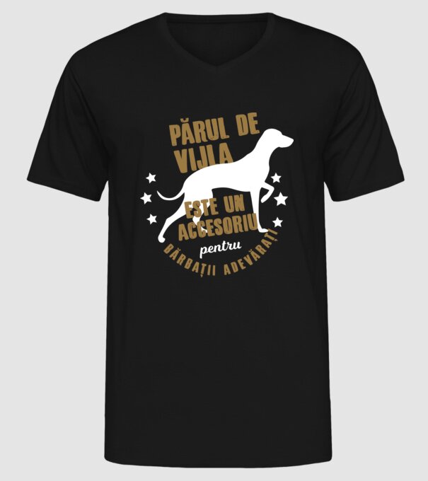 părul de vijla este un accesoriu pentru bărbații adevărați model negru pe tricou