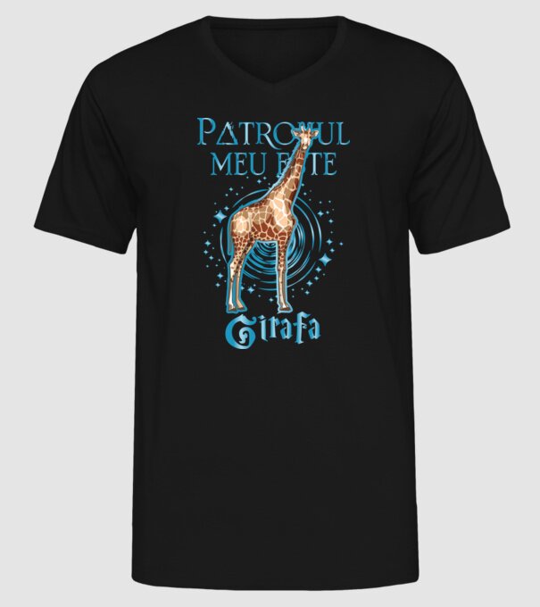 Patronul meu este GIRAFA model negru pe tricou