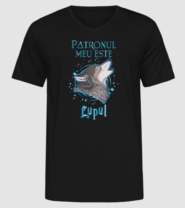 Patronul meu este LUPUL model negru pe tricou