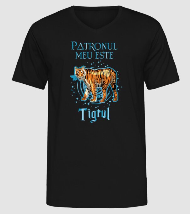 Patronul meu este TIGRUL model negru pe tricou