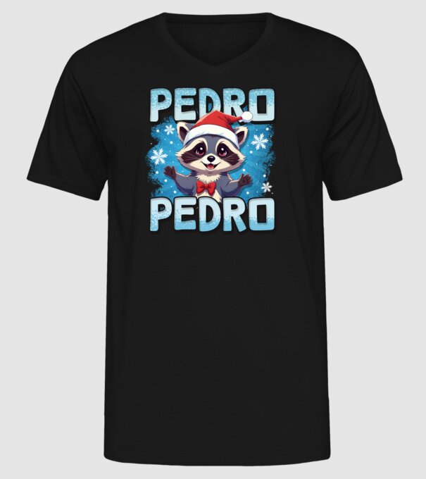 Pedro pedro retro xmas model negru pe tricou