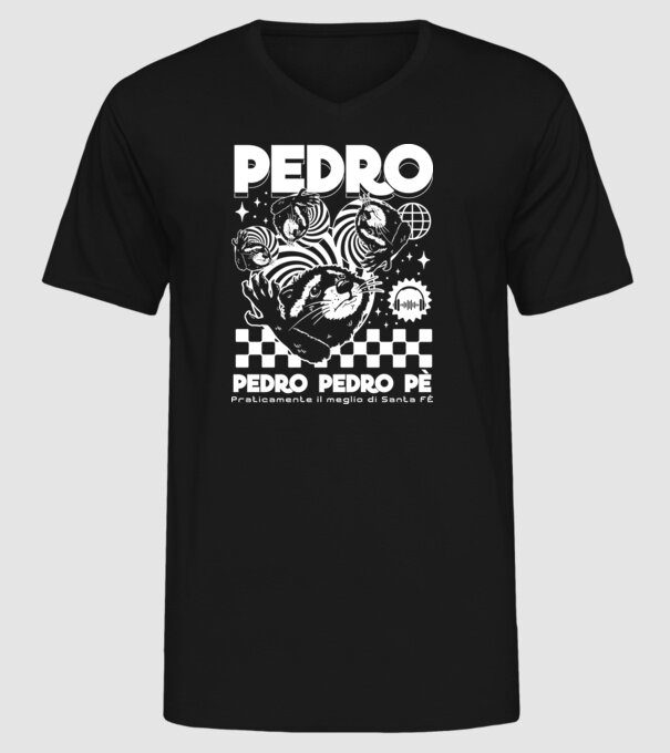 Pedro techno model negru pe tricou