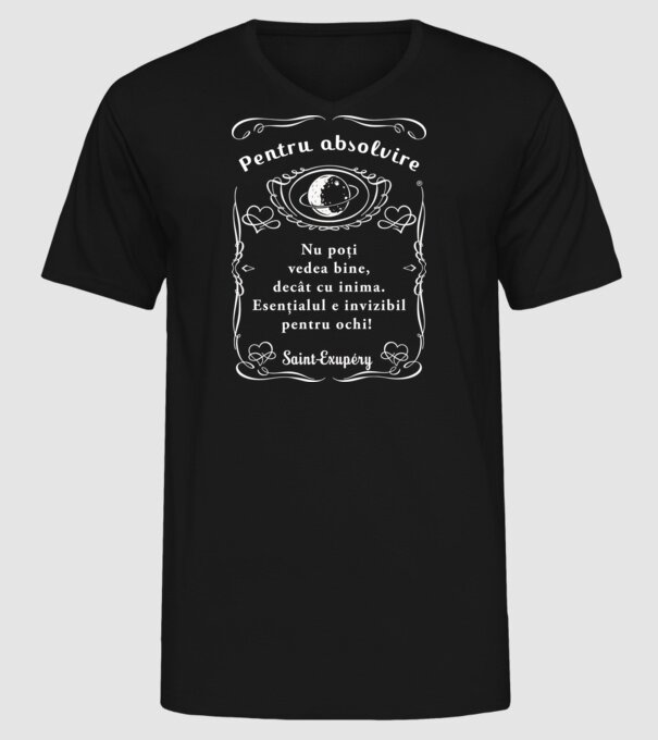 pentru absolvire model negru pe tricou