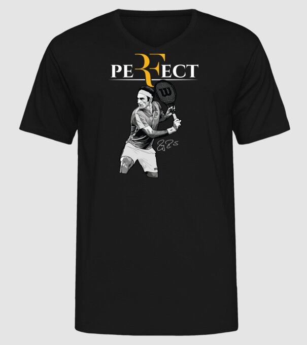 peRFect model negru pe tricou