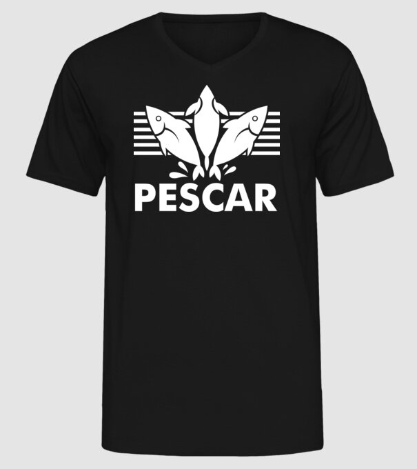 Pescar original model negru pe tricou