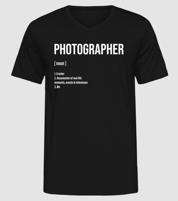 Photographer model negru pe tricou