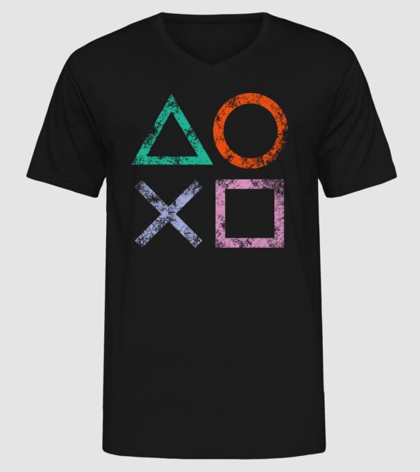PlayStation icon model negru pe tricou