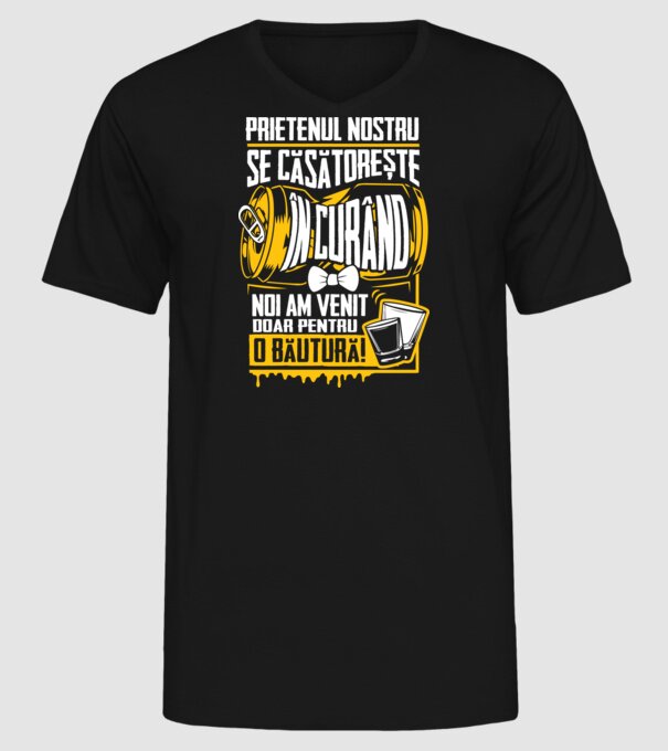Prietenul nostru se căsătorește în curând model negru pe tricou